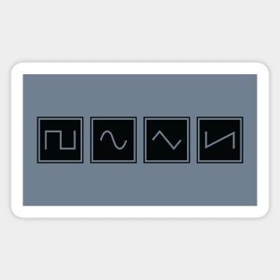 Synthesizer Waveforms Black Sticker